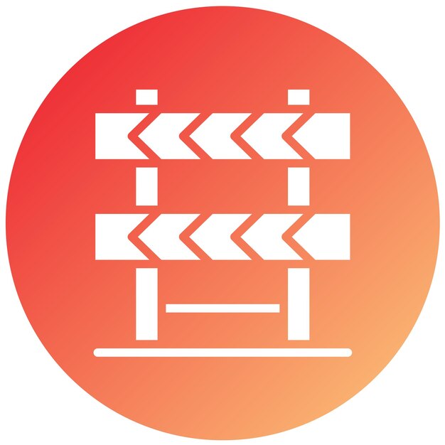 Estilo del icono de la barrera de construcción de diseño vectorial