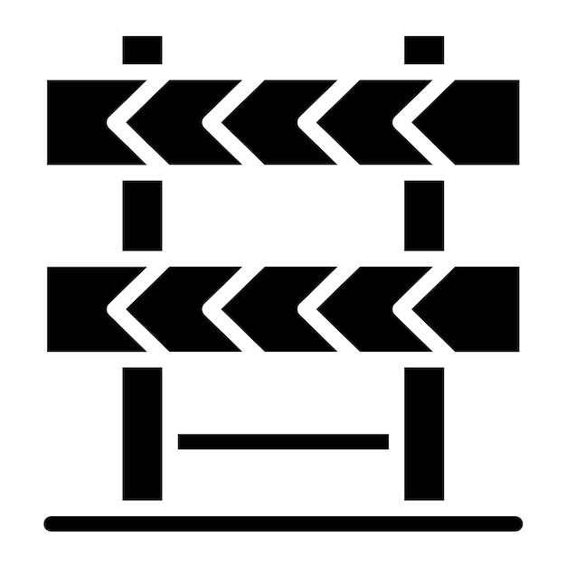 Estilo del icono de la barrera de construcción de diseño vectorial