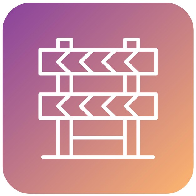 Estilo del icono de la barrera de construcción de diseño vectorial