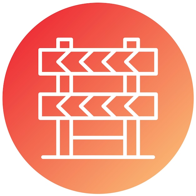 Estilo del icono de la barrera de construcción de diseño vectorial