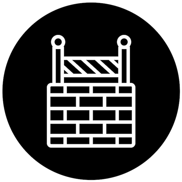 Estilo de icono de barrera de cortafuegos de diseño vectorial