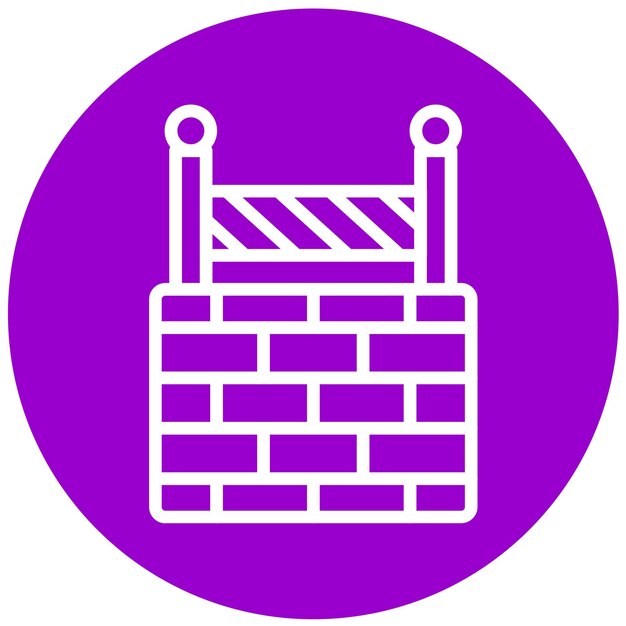 Estilo de icono de barrera de cortafuegos de diseño vectorial