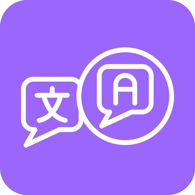 Estilo del icono de la barrera de lenguaje de diseño vectorial