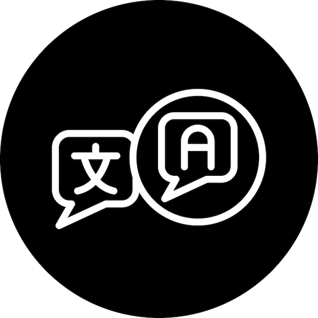 Estilo del icono de la barrera de lenguaje de diseño vectorial