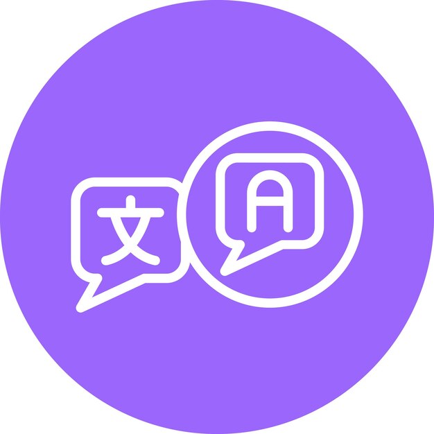 Estilo del icono de la barrera de lenguaje de diseño vectorial