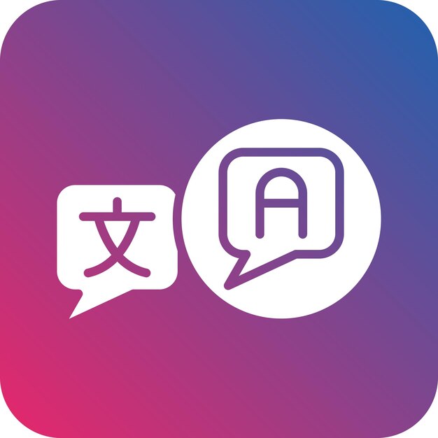 Estilo del icono de la barrera de lenguaje de diseño vectorial