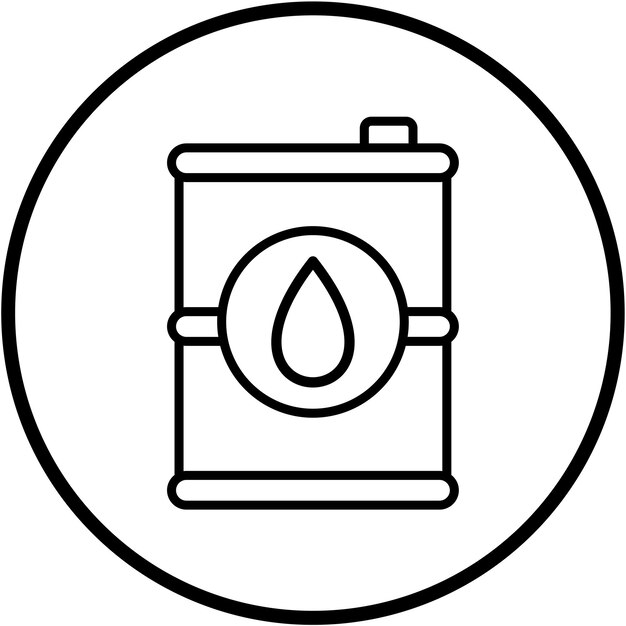 Estilo del icono del barril de aceite de diseño vectorial
