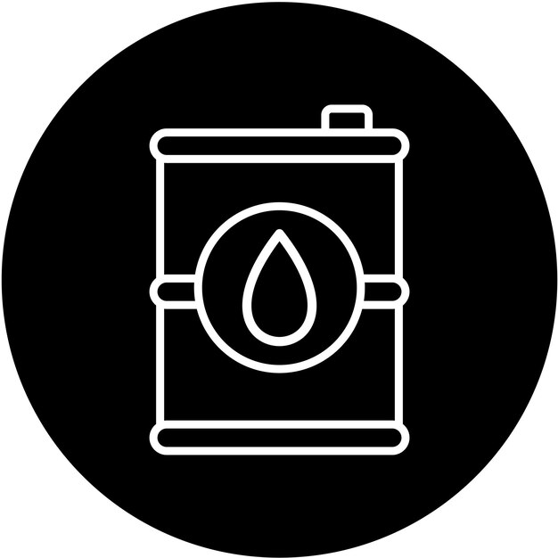 Estilo del icono del barril de aceite de diseño vectorial