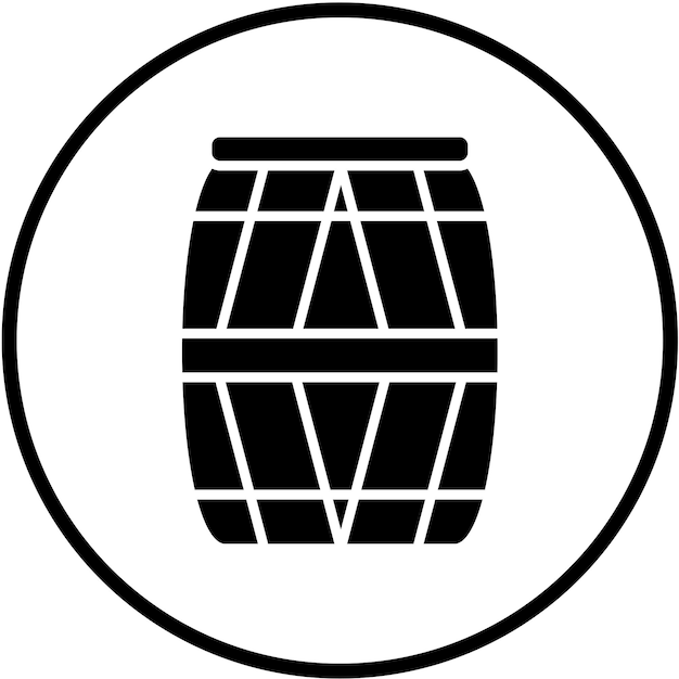 Estilo del icono del barril de diseño vectorial