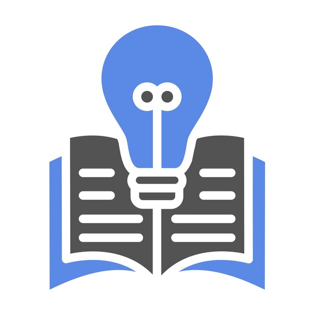Estilo del icono de la base de conocimientos de diseño vectorial