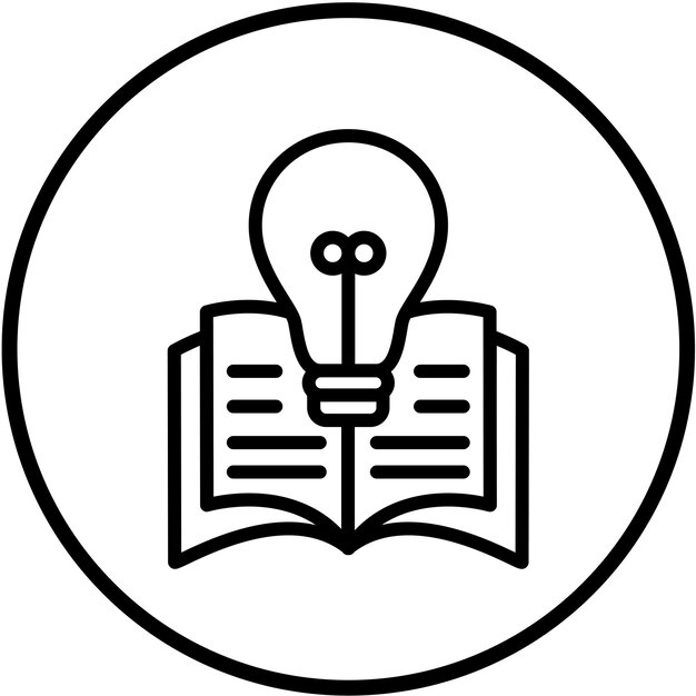 Estilo del icono de la base de conocimientos de diseño vectorial