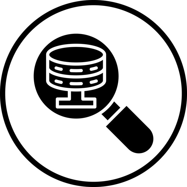 Estilo de icono de la base de datos de búsqueda de diseño vectorial