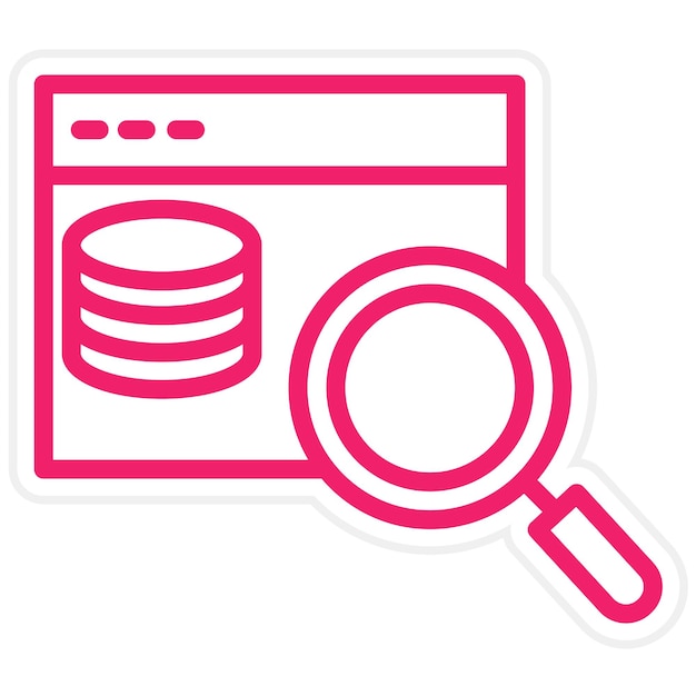 Estilo de icono de la base de datos de búsqueda de diseño vectorial