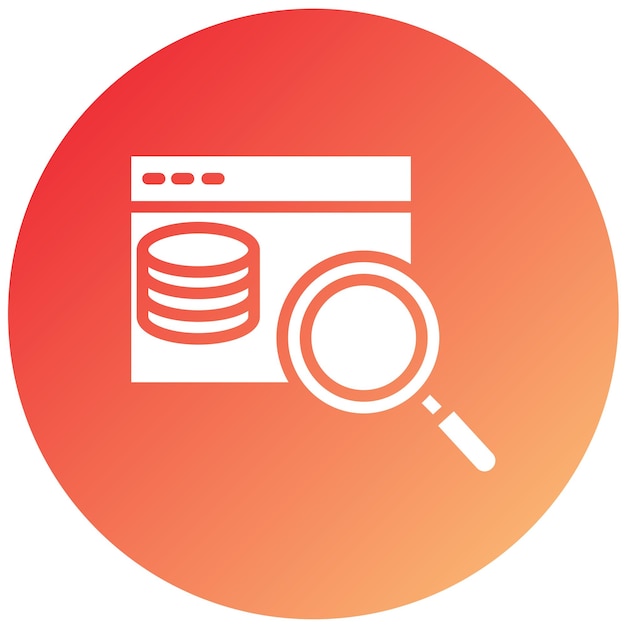 Estilo de icono de la base de datos de búsqueda de diseño vectorial
