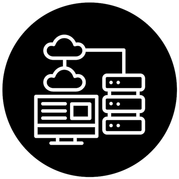 Estilo de icono de la base de datos de diseño vectorial en la nube