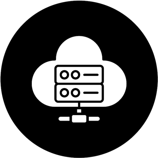 Estilo de icono de la base de datos de diseño vectorial en la nube