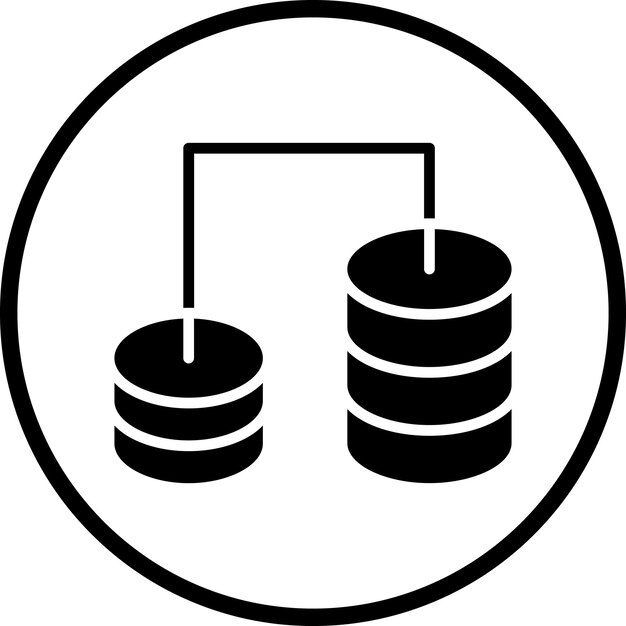 Estilo del icono de la base de datos de diseño vectorial