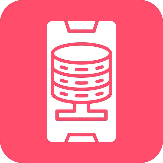 Estilo de icono de la base de datos de teléfonos inteligentes de diseño vectorial