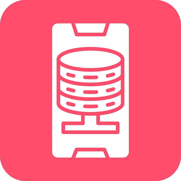 Vector estilo de icono de la base de datos de teléfonos inteligentes de diseño vectorial