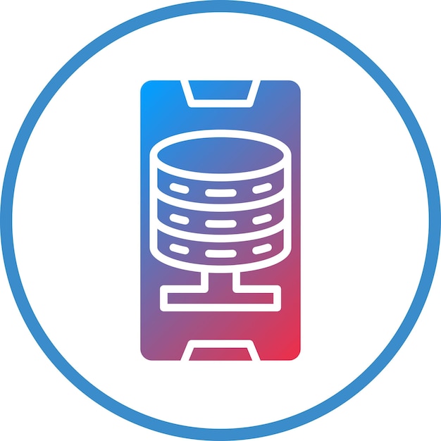 Estilo de icono de la base de datos de teléfonos inteligentes de diseño vectorial