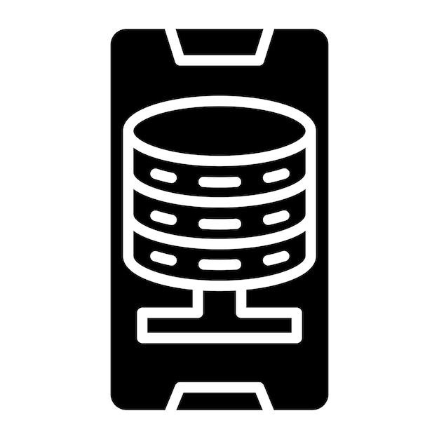 Estilo de icono de la base de datos de teléfonos inteligentes de diseño vectorial