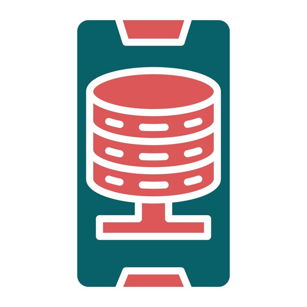 Estilo de icono de la base de datos de teléfonos inteligentes de diseño vectorial