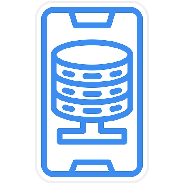 Estilo de icono de la base de datos de teléfonos inteligentes de diseño vectorial