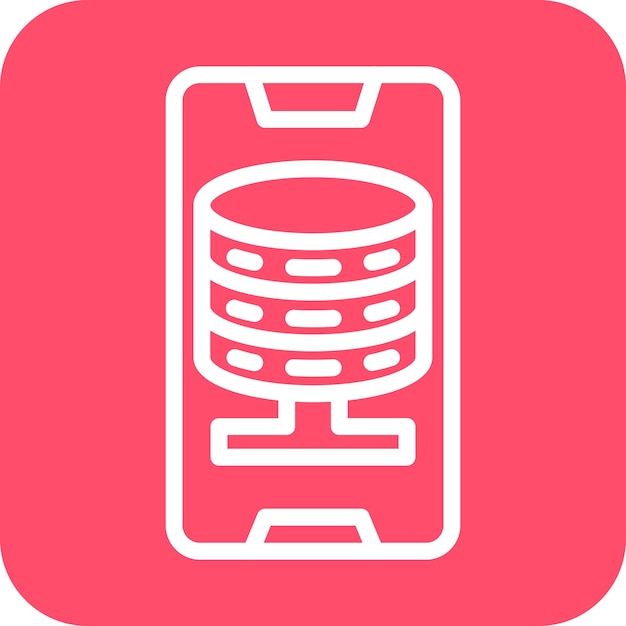 Estilo de icono de la base de datos de teléfonos inteligentes de diseño vectorial