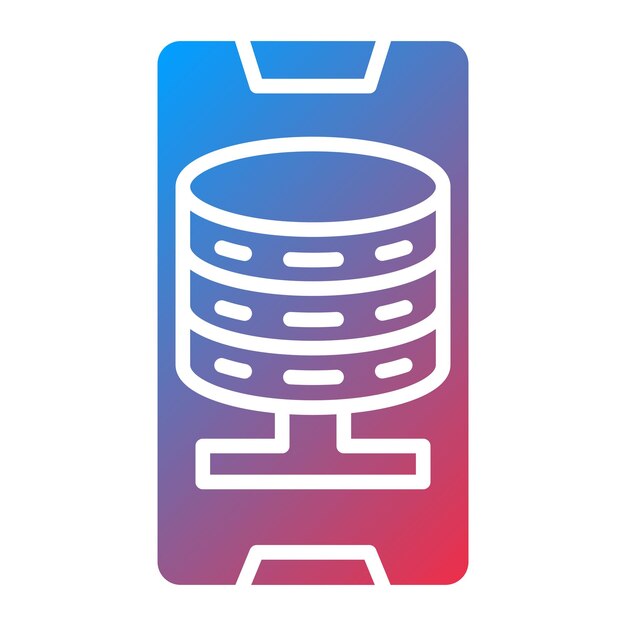 Estilo de icono de la base de datos de teléfonos inteligentes de diseño vectorial
