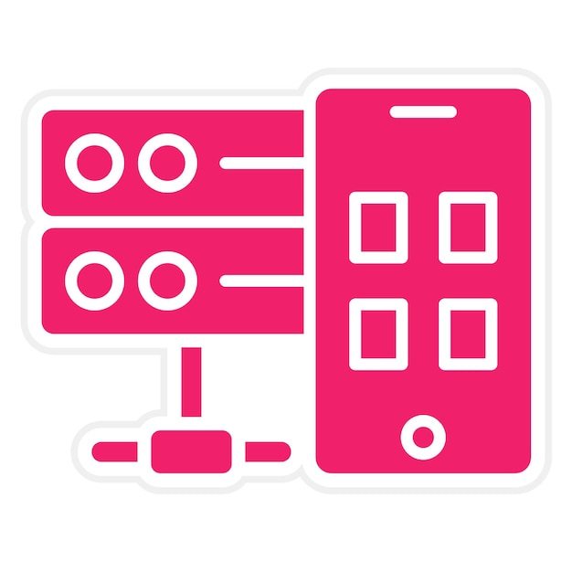 Estilo de icono de la base de datos de teléfonos inteligentes de diseño vectorial