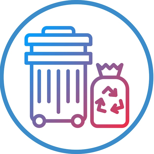 Estilo del icono de basura de diseño vectorial