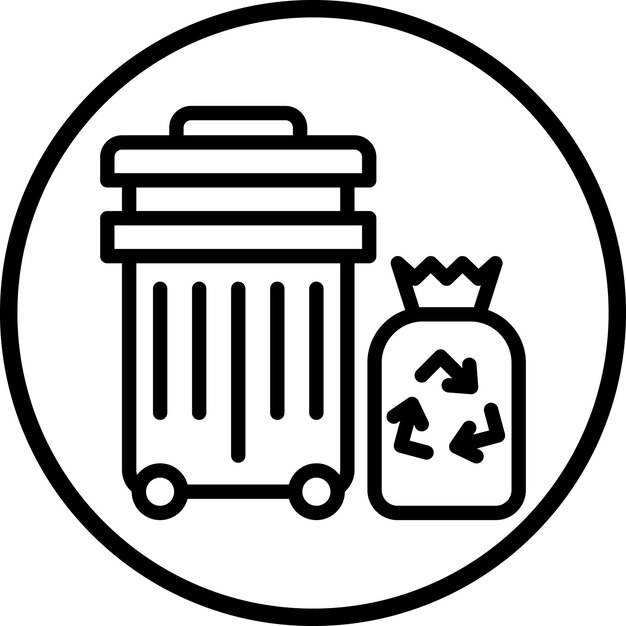 Estilo del icono de basura de diseño vectorial