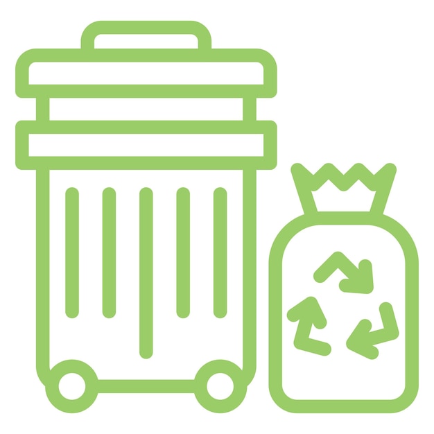 Estilo del icono de basura de diseño vectorial