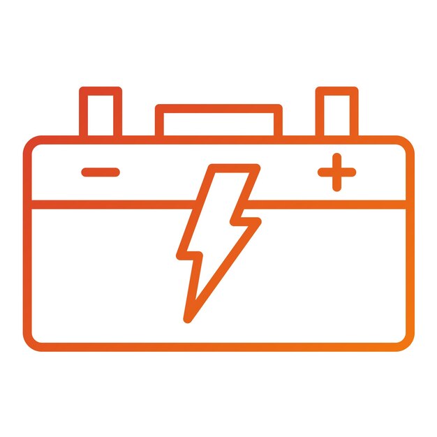 Estilo del icono de la batería automática de diseño vectorial