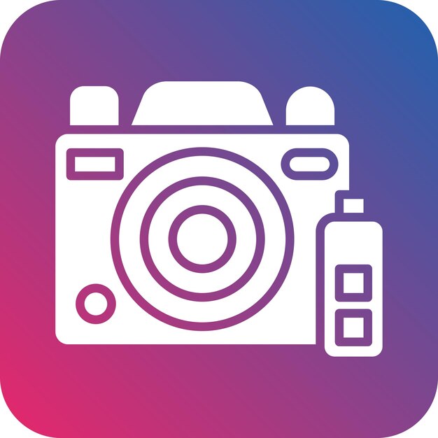 Estilo del icono de la batería de la cámara de diseño vectorial
