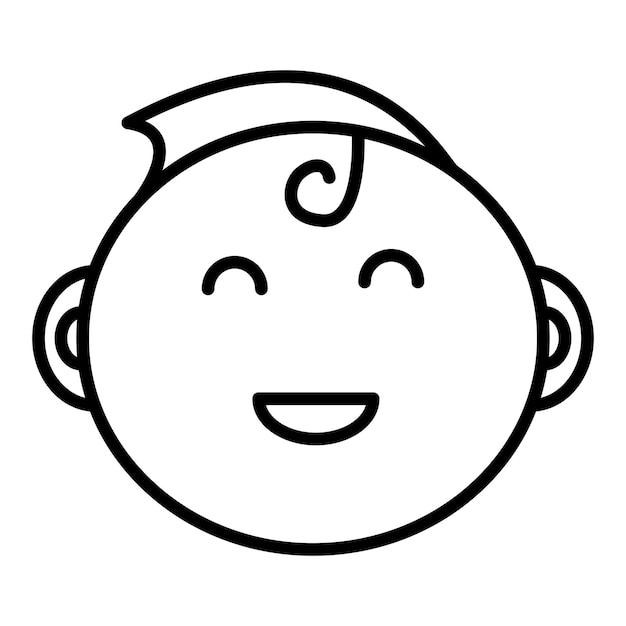 El estilo del icono del bebé sonriente