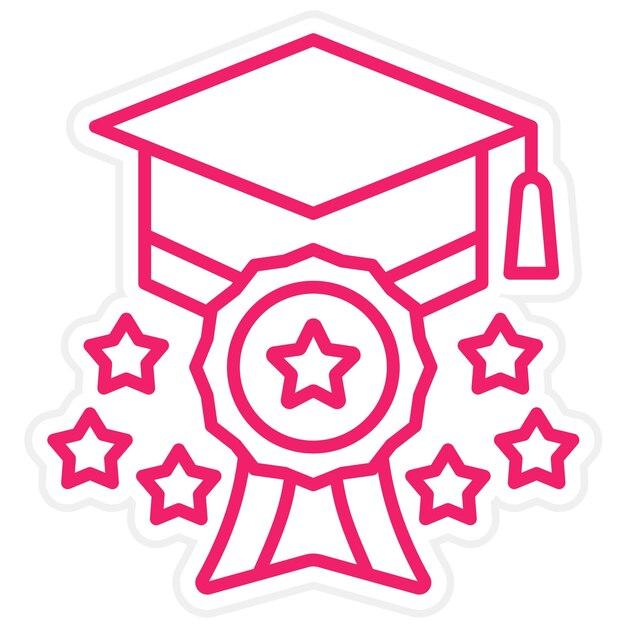 Estilo de icono de la beca de diseño vectorial