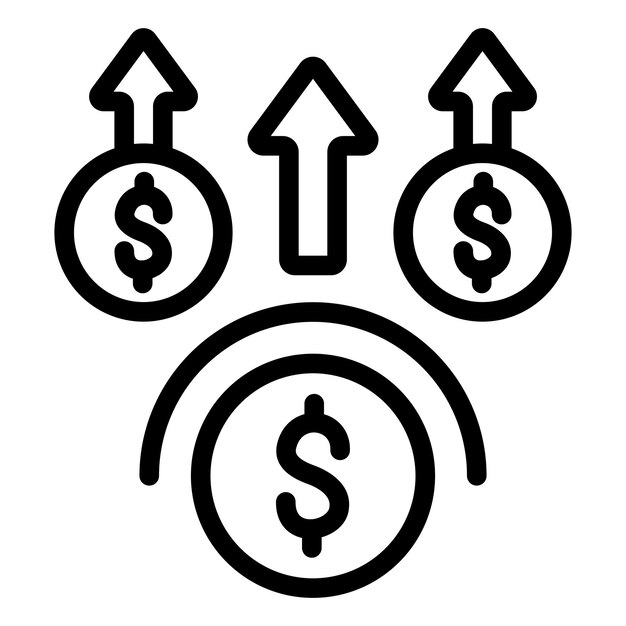 Vector estilo del icono de beneficio monetario