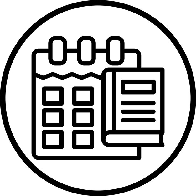 Estilo del icono de la biblioteca del calendario