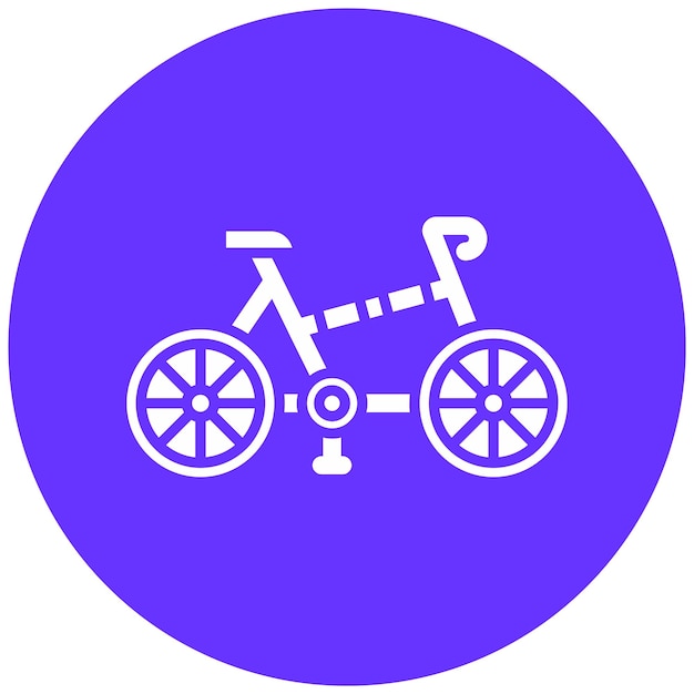 Estilo del icono de la bicicleta plegable de diseño vectorial
