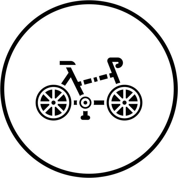 Estilo del icono de la bicicleta plegable de diseño vectorial