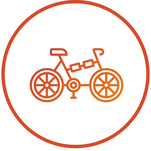 Estilo del icono de la bicicleta plegable de diseño vectorial