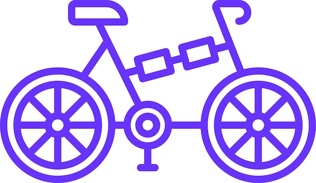 Estilo del icono de la bicicleta plegable de diseño vectorial