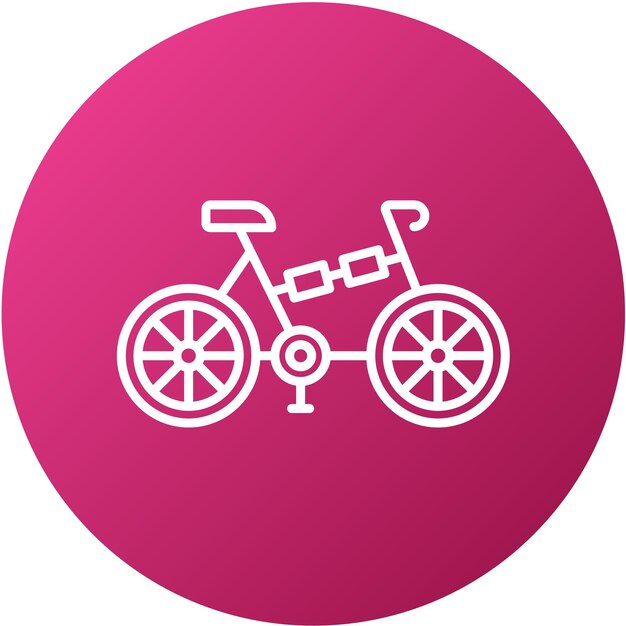 Estilo del icono de la bicicleta plegable de diseño vectorial