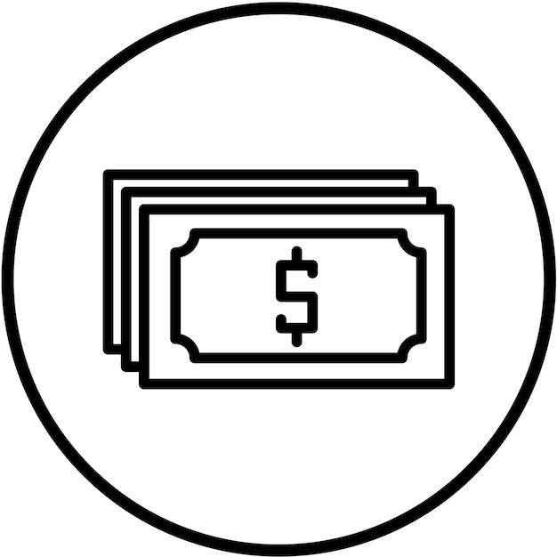 Estilo del icono del billete con diseño vectorial