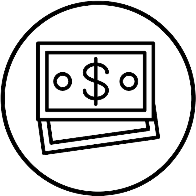 Estilo del icono del billete con diseño vectorial