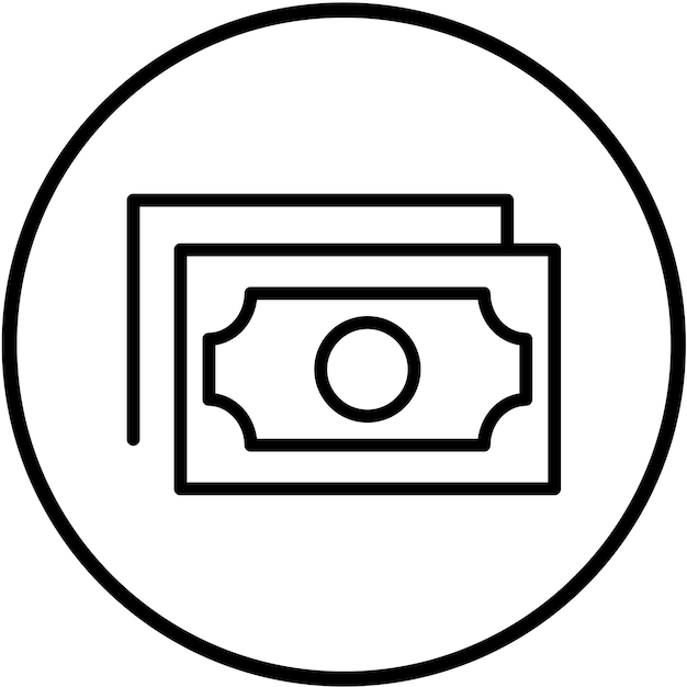 Estilo del icono del billete con diseño vectorial