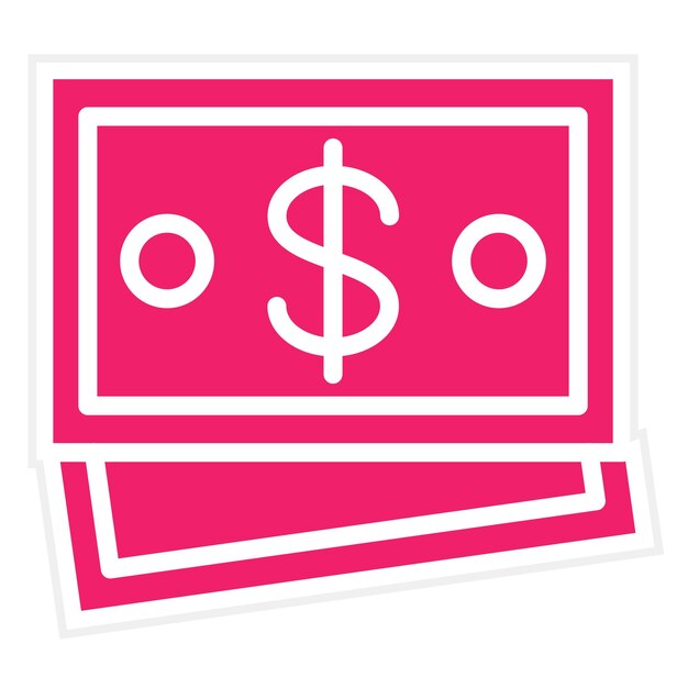 Estilo del icono del billete con diseño vectorial