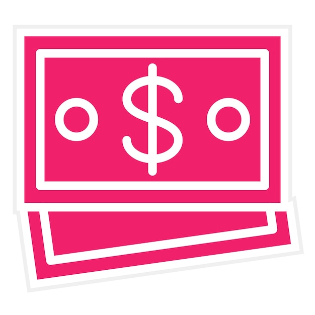 Estilo del icono del billete con diseño vectorial