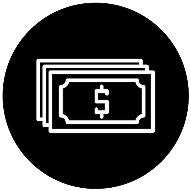 Estilo del icono del billete con diseño vectorial